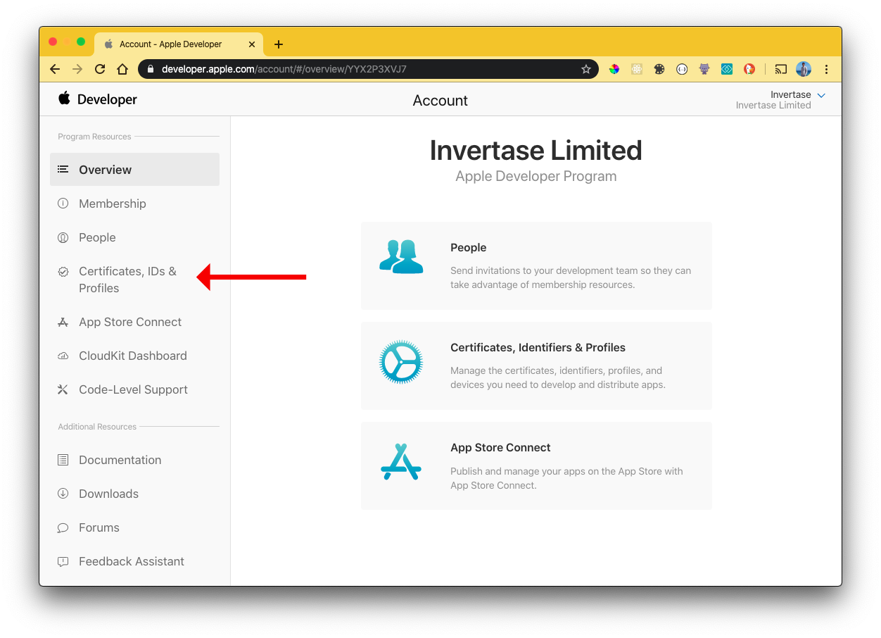 Certificates identifiers profiles apple developer для чего нужны